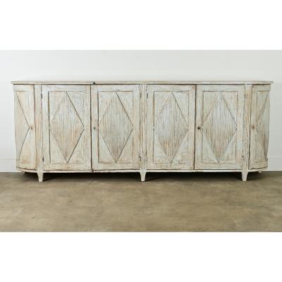 Swedish Reproduction Painted Demilune Buffet