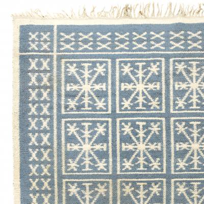 Swedish Reversible Pile Rug with Snowflake Design