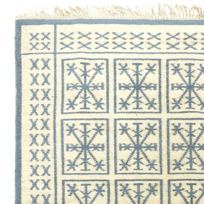 Swedish Reversible Pile Rug with Snowflake Design
