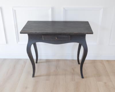 Swedish Rococo Black Painted Side Table Mid 18th Century