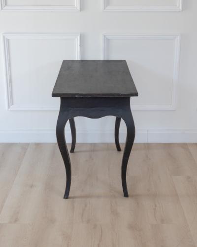 Swedish Rococo Black Painted Side Table Mid 18th Century
