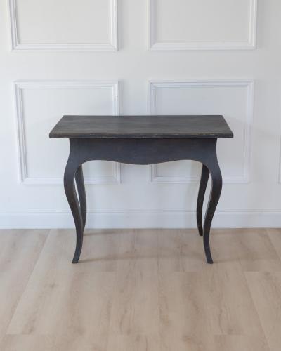 Swedish Rococo Black Painted Side Table Mid 18th Century
