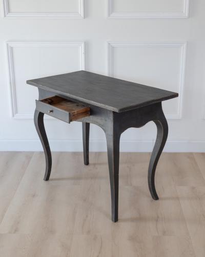 Swedish Rococo Black Painted Side Table Mid 18th Century