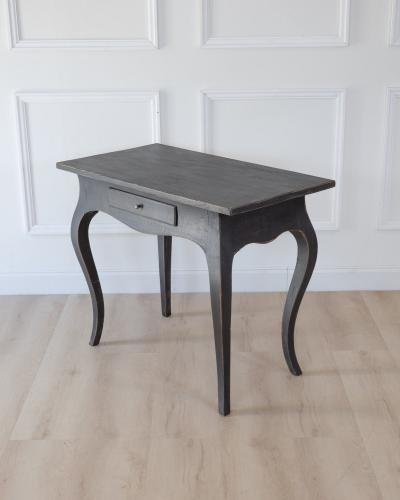 Swedish Rococo Black Painted Side Table Mid 18th Century