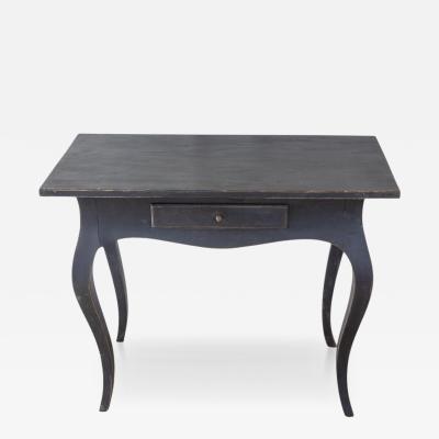 Swedish Rococo Black Painted Side Table Mid 18th Century