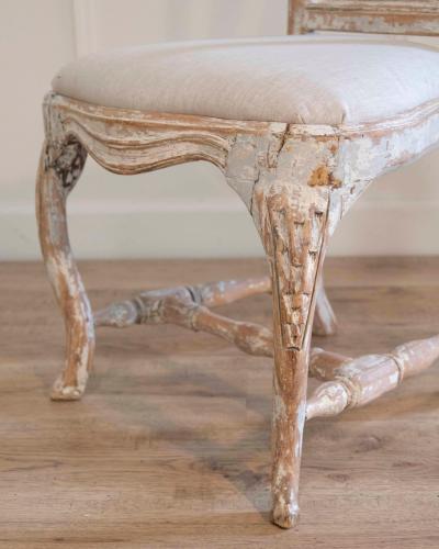 Swedish Rococo Chair from Stockholm with Scraped Original Paint Circa 1760