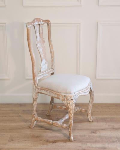 Swedish Rococo Chair from Stockholm with Scraped Original Paint Circa 1760