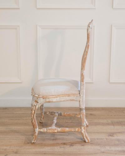 Swedish Rococo Chair from Stockholm with Scraped Original Paint Circa 1760
