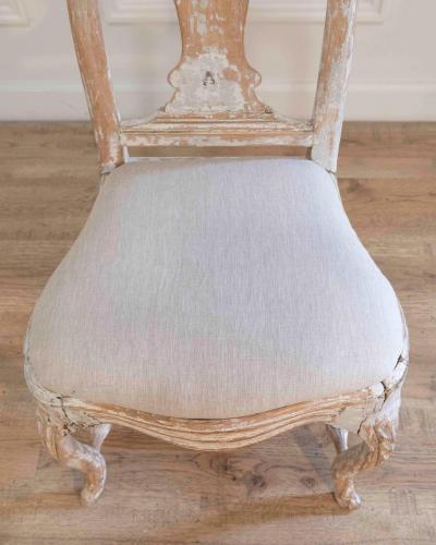 Swedish Rococo Chair from Stockholm with Scraped Original Paint Circa 1760