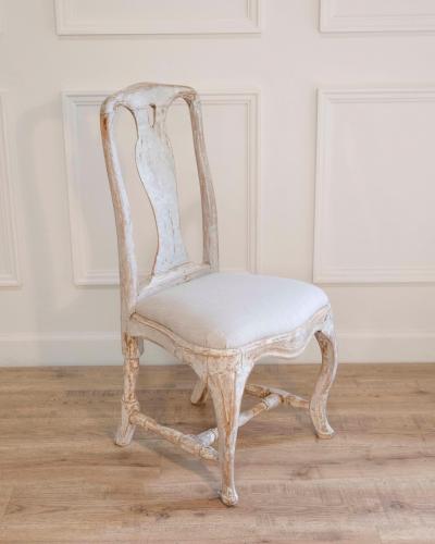 Swedish Rococo Chair from Stockholm with Scraped Original Paint Circa 1760