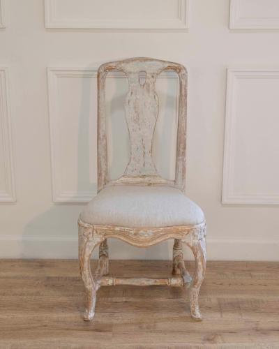 Swedish Rococo Chair from Stockholm with Scraped Original Paint Circa 1760