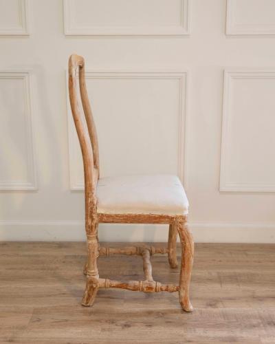 Swedish Rococo Chair from Stockholm with Scraped Original Surface Circa 1770