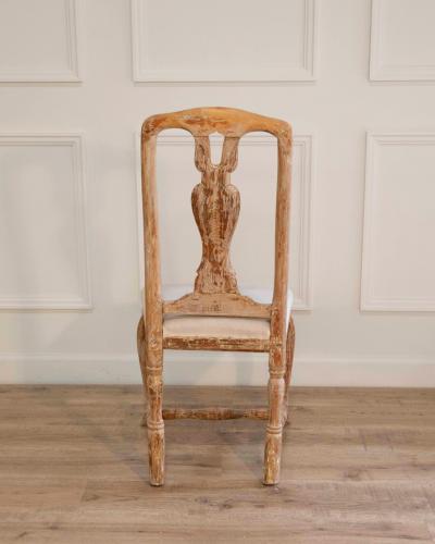 Swedish Rococo Chair from Stockholm with Scraped Original Surface Circa 1770