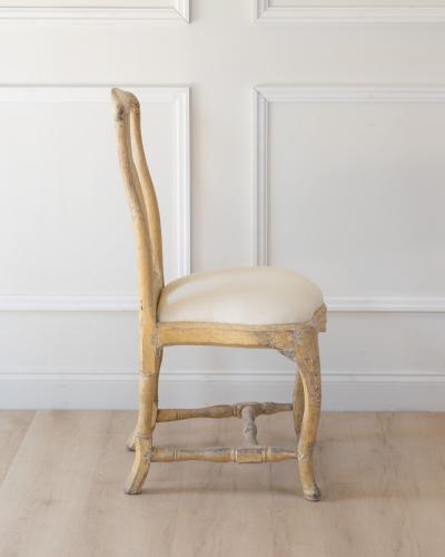 Swedish Rococo Chair in Original Paint Stockholm circa 1760