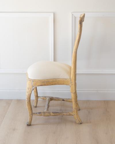 Swedish Rococo Chair in Original Paint Stockholm circa 1760