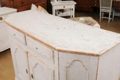 Swedish Rococo Period 18th Century Buffet from V rmland with Canted Side Posts