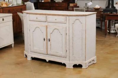 Swedish Rococo Period 18th Century Buffet from V rmland with Canted Side Posts