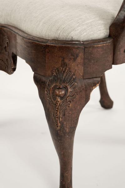 Swedish Rococo Walnut Armchair