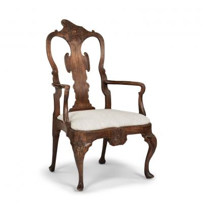 Swedish Rococo Walnut Armchair