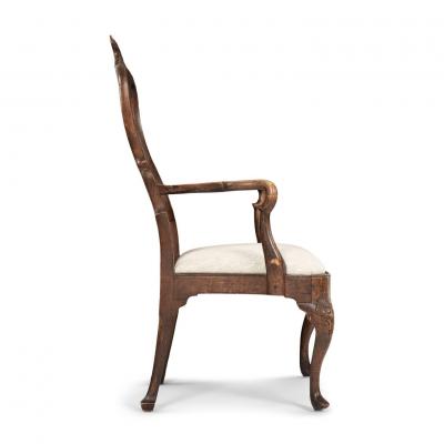 Swedish Rococo Walnut Armchair