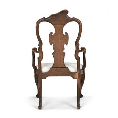 Swedish Rococo Walnut Armchair