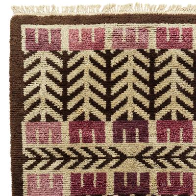 Swedish Rya Rug WIth Abstracted Floral Pattern
