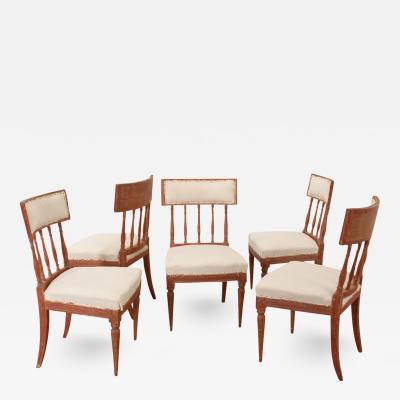 Swedish Set of 5 Gustavian Dining Chairs