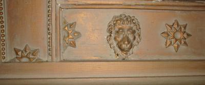 Swedish Style Wall Console Mirror Depicting a Cherub