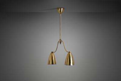 Swedish Two Arm Ceiling Light with Star Decoration Sweden 1940s