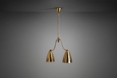 Swedish Two Arm Ceiling Light with Star Decoration Sweden 1940s