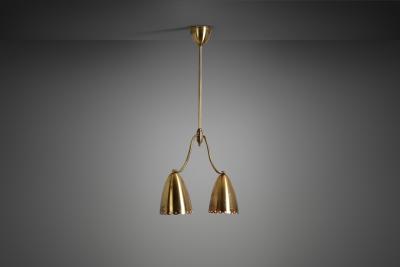 Swedish Two Arm Ceiling Light with Star Decoration Sweden 1940s