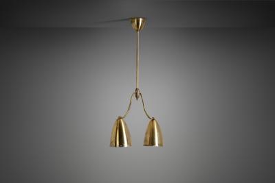 Swedish Two Arm Ceiling Light with Star Decoration Sweden 1940s