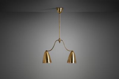 Swedish Two Arm Ceiling Light with Star Decoration Sweden 1940s