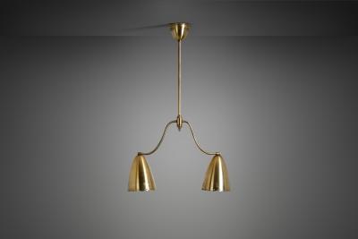 Swedish Two Arm Ceiling Light with Star Decoration Sweden 1940s