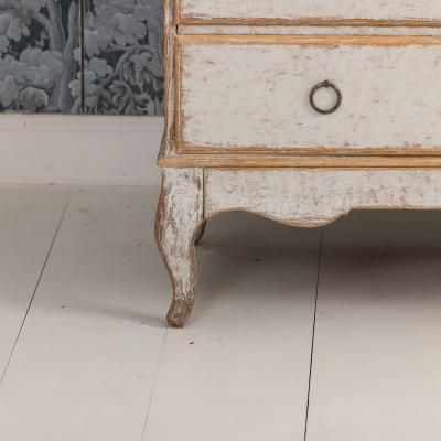Swedish Two Part Painted Linen Press Cabinet 18th c Rococo Period