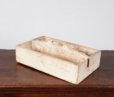 Swedish White Painted Cutlery Tray