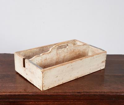 Swedish White Painted Cutlery Tray