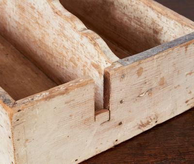 Swedish White Painted Cutlery Tray