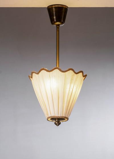 Swedish brass and fabric pendant