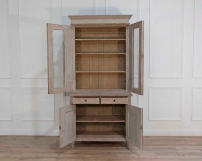 Swedish glass display case in antique white late 19th early 20th century