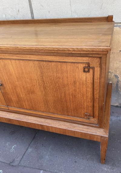 Swedish superb refinement oak neo classical forties 2 doors cabinet