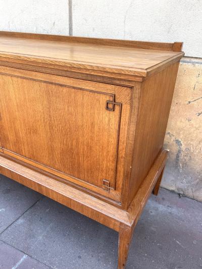 Swedish superb refinement oak neo classical forties 2 doors cabinet