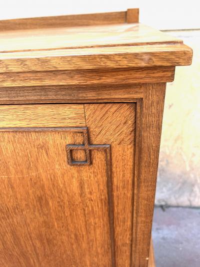 Swedish superb refinement oak neo classical forties 2 doors cabinet