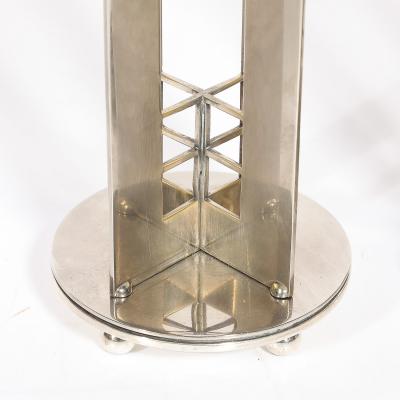 Swid Powell Pair of Modernist Signed Swid Powell Geometric Candlestick Holders