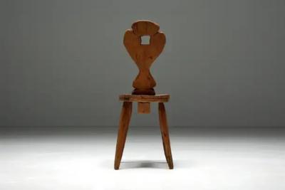 Swiss Alpine Folk Art Chair 19th Century