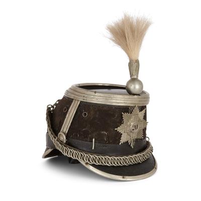 Swiss Shako helmet made from leather and felt