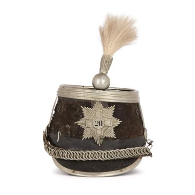 Swiss Shako helmet made from leather and felt