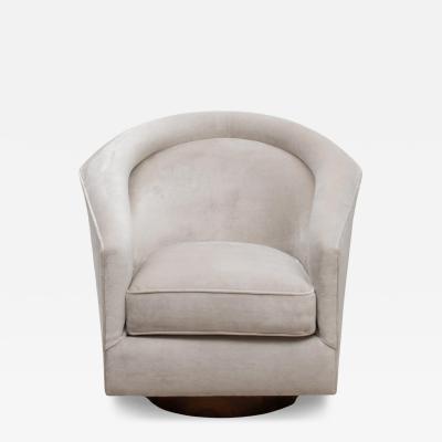 Swivel Chair in Grey Velvet with Wood by MOGUL IN STOCK