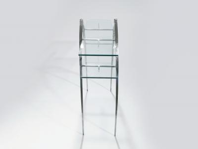 Sylvain Subervie Unique Sylvain Subervie wrought iron and glass console c 2000