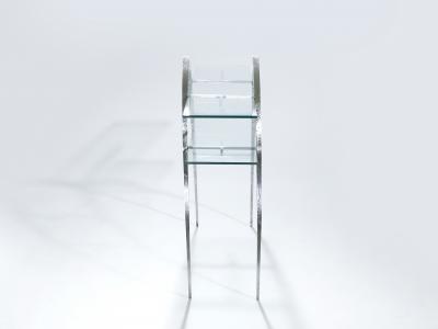 Sylvain Subervie Unique Sylvain Subervie wrought iron and glass console c 2000